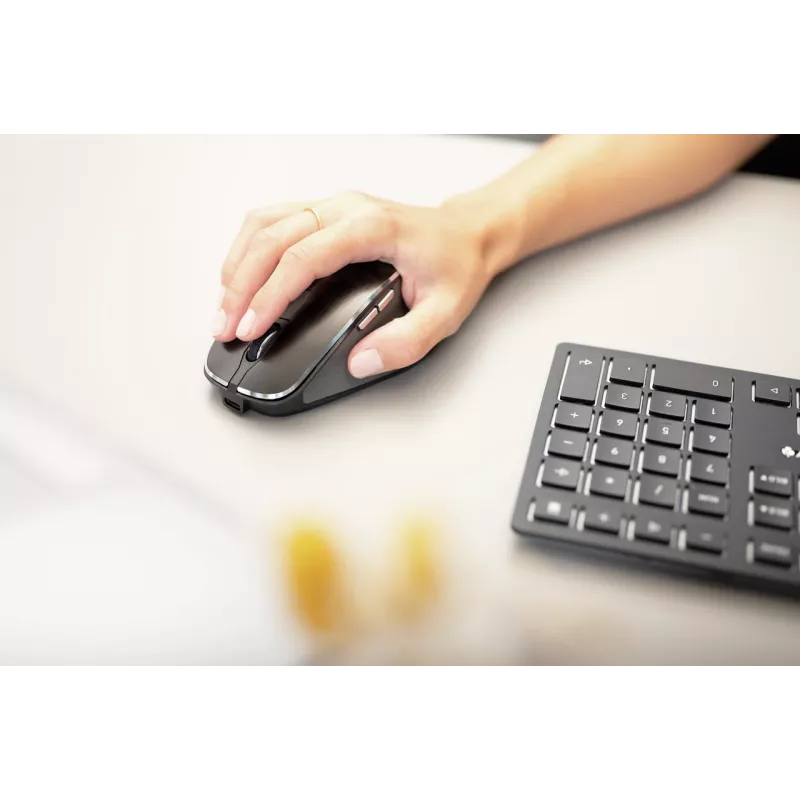 CHERRY DW 9500 cienki klawiatura + mysz w zestawie uniwersalna RF Wireless + Bluetooth AZERTY francuski czarny, szary