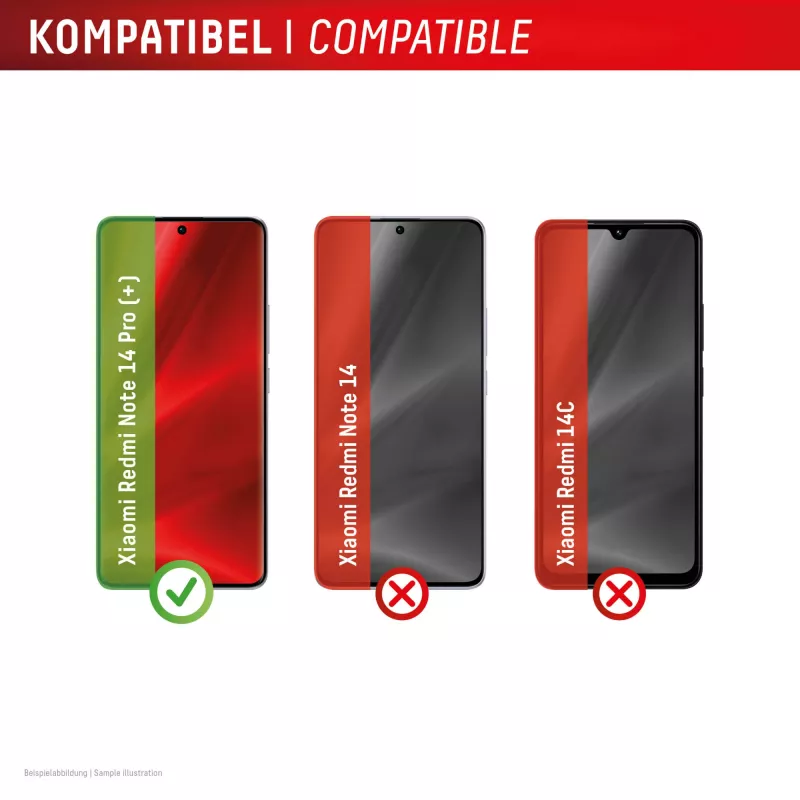 Displex Premium Ochrona ekranu (Full Cover, 10H) dla Xiaomi Redmi Note 13 Pro+/Note 14 Pro(+), ekologiczna ramka montażowa, Full Cover