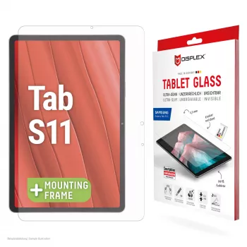Szkło ochronne na tablet Displex (9H) do Samsung Galaxy Tab S11, ramka montażowa Eco, niezniszczalne