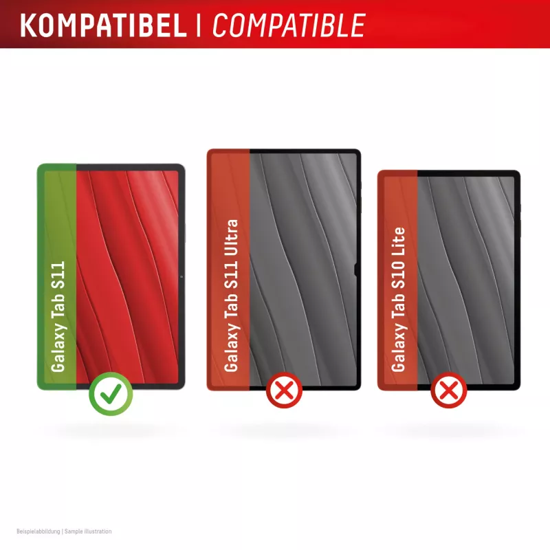 Szkło ochronne na tablet Displex (9H) do Samsung Galaxy Tab S11, ramka montażowa Eco, niezniszczalne