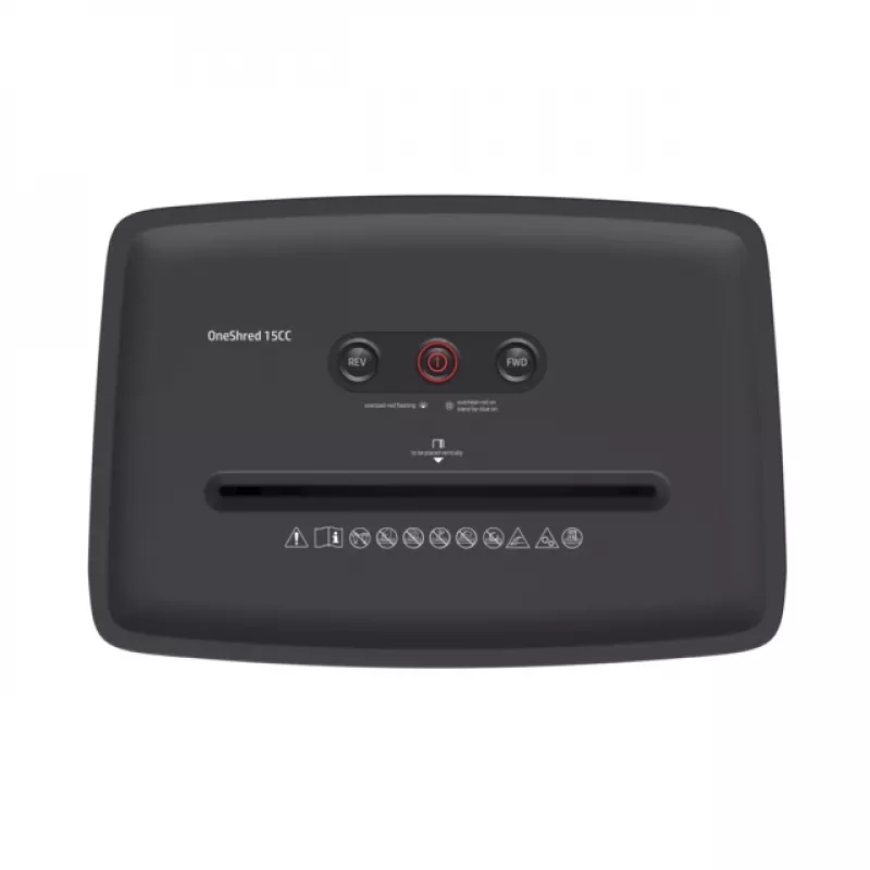 Niszczarka HP OneShred 15CC – cięcie cząsteczkowe, 65 dB, 22 cm, biała