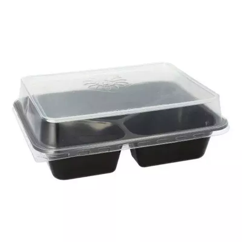 Papstar 96554 Jednorazowy pojemnik do przechowywania żywności Czarny PET 227x178x45mm