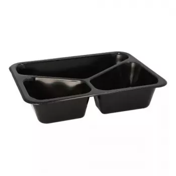 Papstar 96554 Jednorazowy pojemnik do przechowywania żywności Czarny PET 227x178x45mm