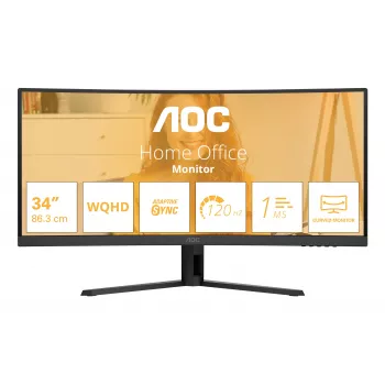 Monitor komputerowy AOC B3 CU34B3E 86,4 cm (34 cale) 3440 x 1440 pikseli Wide Quad HD LED Czarny