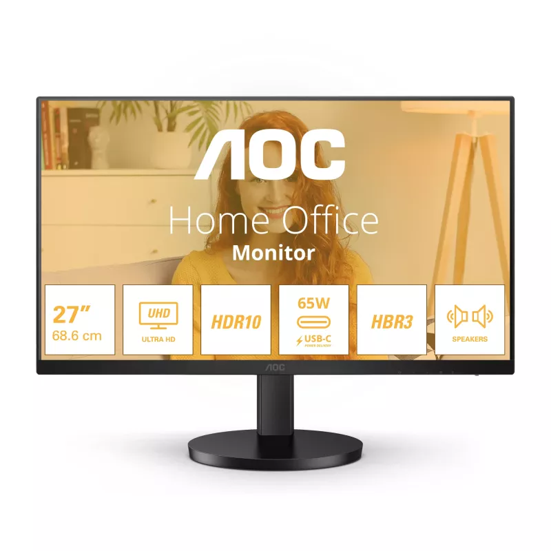 AOC B3 U27B3CF monitor komputerowy 68,6 cm (27 cali) 3840 x 2160 pikseli 4K Ultra HD LCD Czarny
