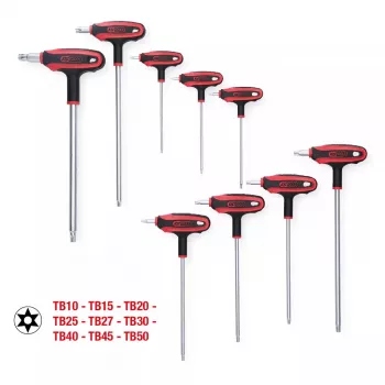 Komplet kluczy Torx L KS Tools 151.8160 — 9-częściowy, stal chromowo-wanadowa, wykończenie metaliczne