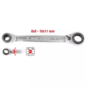 Klucz zapadkowy KS Tools 503.4546 Chromowo-wanadowa stal 16 19 mm 72 szt.