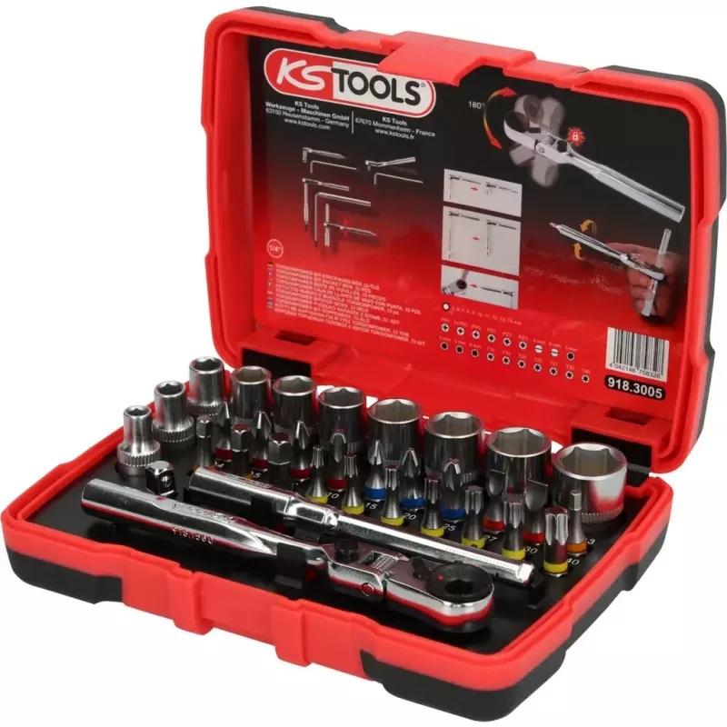 Zestaw kluczy nasadowych KS Tools 918.3005 33 nasadki stal chromowo-wanadowa