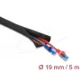 DELOCK Rękaw ochronny na kable samozamykalny dwuwarstwowy 5 m x 19 mm czarny