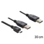 Kabel USB DeLOCK 83178 USB 2.0 0,3 m 2 x USB A Czarny