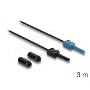 adapter kablowya światłowodowego DELOCK 91026, wielomodowy POF, 3 m, czarny/niebieski, 1 szt.