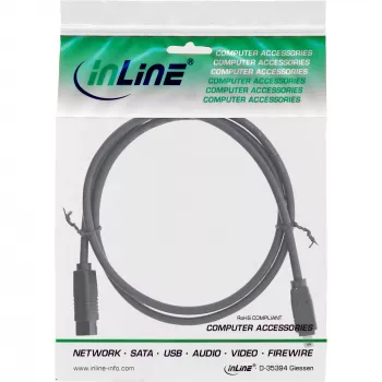 InLine FireWire 400 na 800 1394b Kabel 4/9 Pin Męski 1.8m Czarny