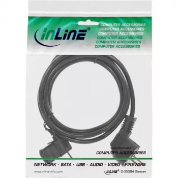 Kabel zasilający InLine, CEE 7/7 kątowy / 3-stykowy IEC C13 lewy kątowy, czarny, 1,8 m
