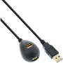 Kabel InLine USB 2.0 Typ A męski / żeński, z podstawą, czarny, 2m