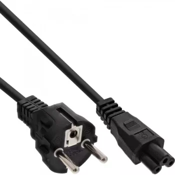 InLine kabel zasilający Typ F niemiecki / wtyczka „Myszka Miki” do notebooka czarny 1m