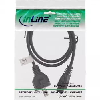 InLine kabel zasilający Typ F niemiecki / wtyczka „Myszka Miki” do notebooka czarny 1m