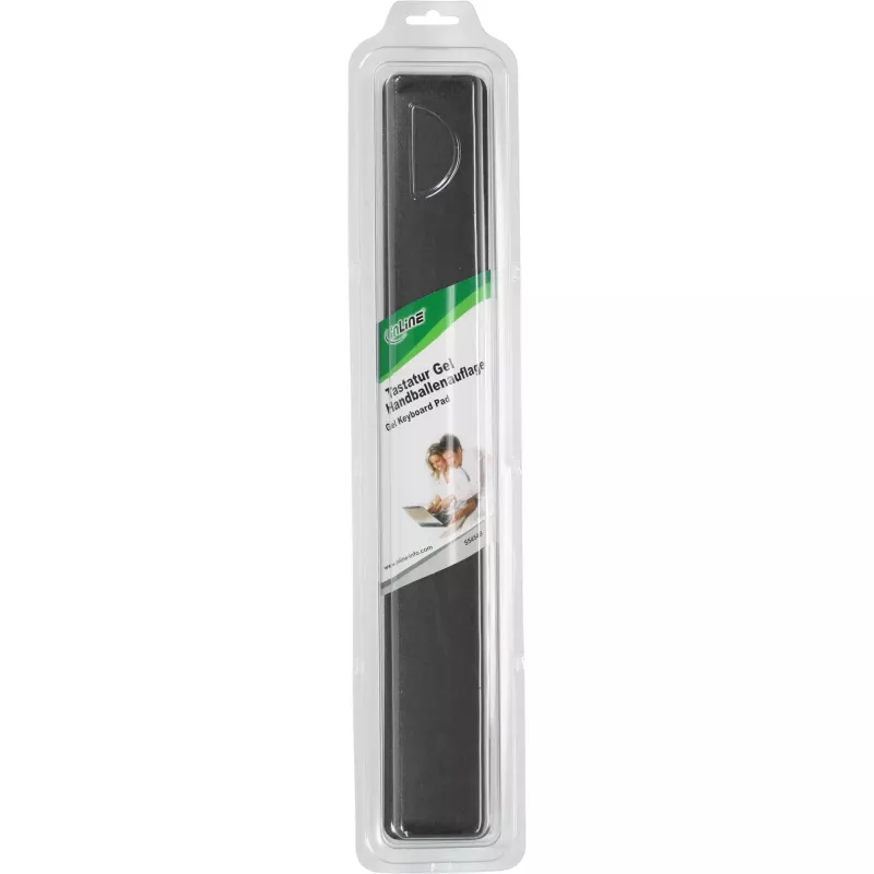 Klawiatura InLine z żelową podpórką pod nadgarstki, czarna, 464x60x23 mm