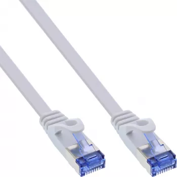 InLine Płaski kabel krosowy, U/FTP, Kat.6A, biały, 1,5m, 1,5 m, Kat.6a, U/FTP (STP), RJ-45, RJ-45, Biały