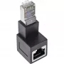 Adapter InLine patch cord Cat.6A, RJ45 męski/żeński, kątowy 90° w dół