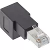 Adapter InLine patch cord Cat.6A, RJ45 męski/żeński, kątowy 90° w dół