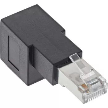Adapter InLine patch cord Cat.6A, RJ45 męski/żeński, kątowy 90° w dół