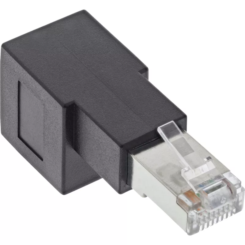 Adapter InLine patch cord Cat.6A, RJ45 męski/żeński, kątowy 90° w dół