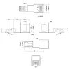 Adapter InLine patch cord Cat.6A, RJ45 męski/żeński, kątowy 90° w dół