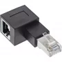 Adapter przedłużacza InLine Cat.6A, RJ45 męski/żeński, zagięty 90° w lewo
