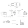 Adapter przedłużacza InLine Cat.6A, RJ45 męski/żeński, zagięty 90° w lewo