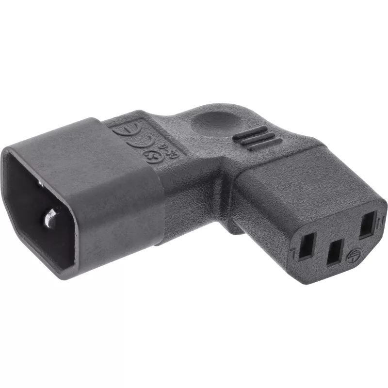 InLine Power supply adapter IEC 60320 C14/C13, left/right kątowy, 3pin IEC dev.
