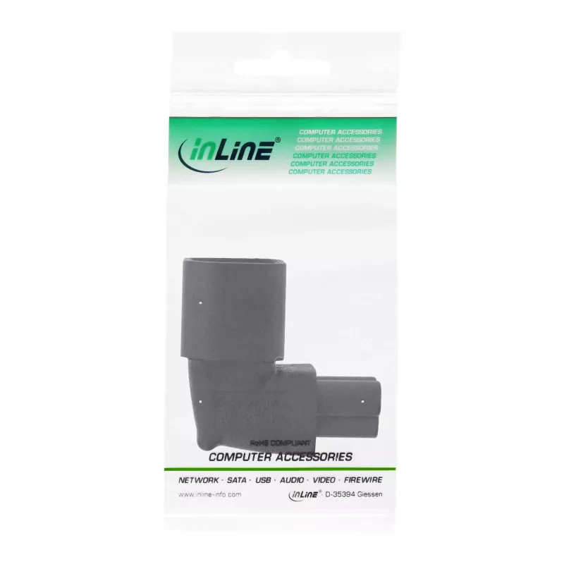 InLine Zasilacz adapter IEC 60320 C14 / C5, kątowy góra/dół, urządzenie IEC 3-stykowe