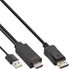 Kabel konwertera InLine HDMI na DisplayPort, 4K, czarny/złoty, 2m