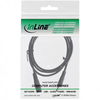 Przedłużacz DC InLine, wtyk DC męski/żeński 5,5x2,1 mm, czarny, 1 m