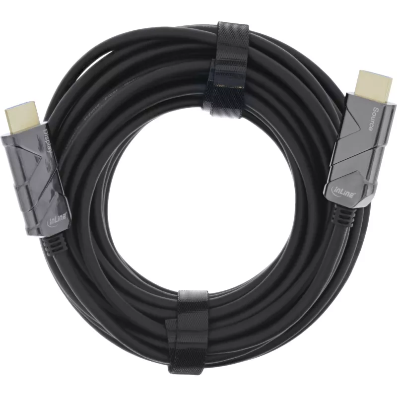 InLine HDMI AOC kabel, Ultra High Speed HDMI kabel, 8K4K, czarny, 25m