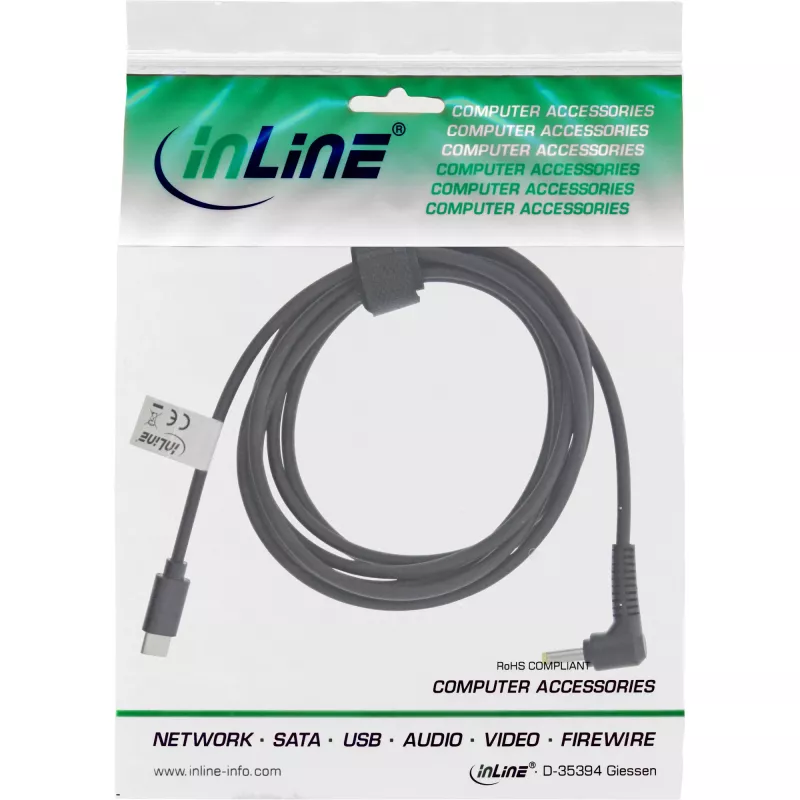 InLine USB-C do BenQ/ASUS Notebook (okrągła/mała) kabel ładujący, 2m