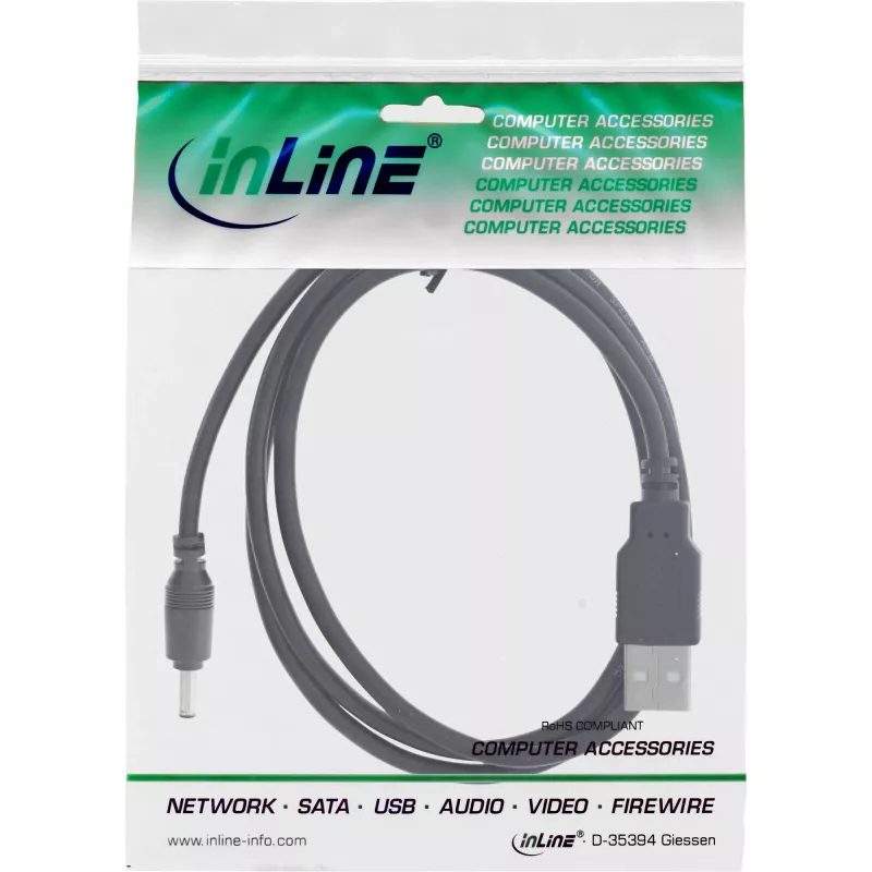 InLine kabel zasilający USB DC, USB A męski na DC 3,5x1,35mm 3m