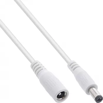 InLine przedłużacz DC, męski/żeński 5,5x2,1mm, AWG 18, biały 3m