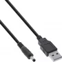 Kabel zasilający USB DC InLine, wtyk USB A na wtyczkę DC 4,0x1,70mm, czarny, 1m