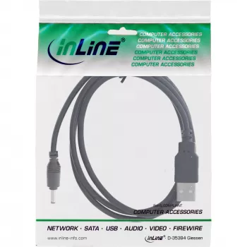 Kabel zasilający USB DC InLine, wtyk USB A na wtyczkę DC 4,0x1,70mm, czarny, 1m