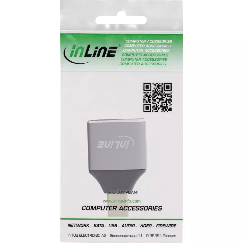 InLine 17291C zmieniacz płci kabla DisplayPort Mini DisplayPort szary, czarny