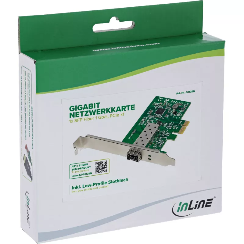 Wewnętrzna karta sieciowa InLine 51125N Fiber 1000 Mbit/s PCI Express