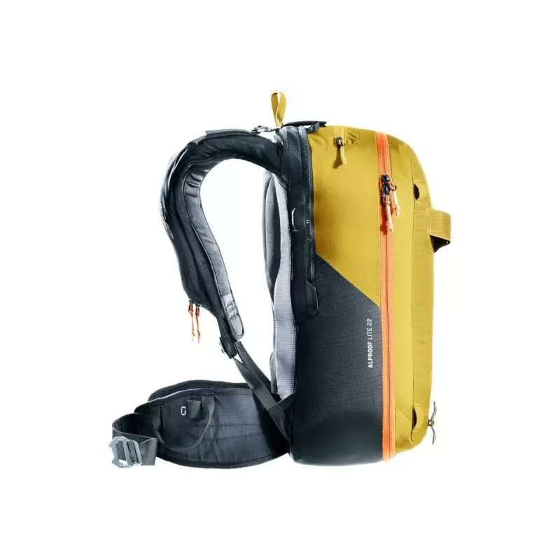 Plecak lawinowy DEUTER Alproof Lite 22 – 22 L, kurkuma/czarny, lekki, wytrzymały