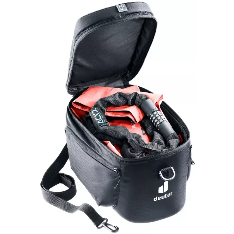 Torba rowerowa na bagażnik DEUTER Rack Bag 10 — montaż z tyłu, 10 L, tkanina, 180×310×220 mm, czarna