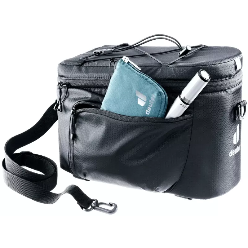 Torba rowerowa na bagażnik DEUTER Rack Bag 10 — montaż z tyłu, 10 L, tkanina, 180×310×220 mm, czarna