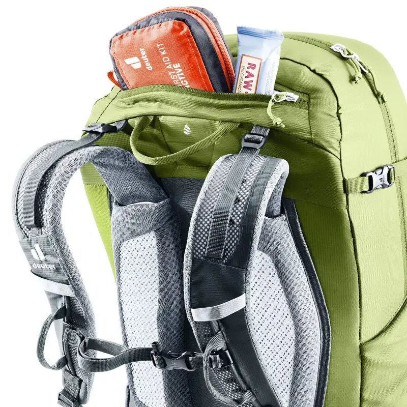 Plecak turystyczny DEUTER Trail Pro 33 — 33 L, poliamid, pokrowiec przeciwdeszczowy, wentylacja, pas biodrowy