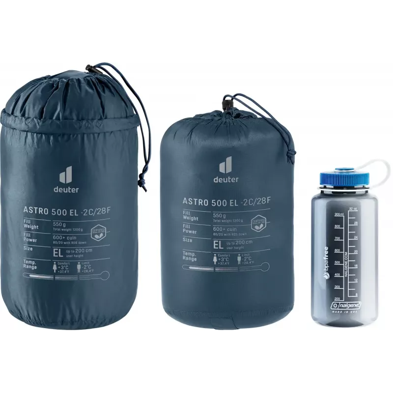 Śpiwór DEUTER Astro 500 EL -2°C / 28°F, dla dorosłych, mumia, 2200×800×520 mm, Ripstop Niebieski