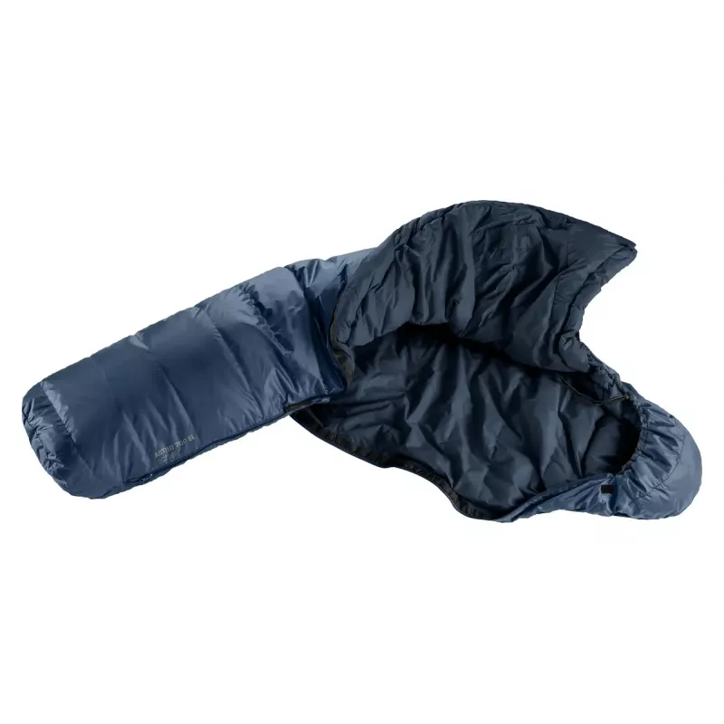 Mummy sleeping bag DEUTER Astro 300 EL +2°C/36°F — maks. wzrost użytkownika 200 cm, szerokość 790 mm, głębokość 520 mm, Ripstop niebieski
