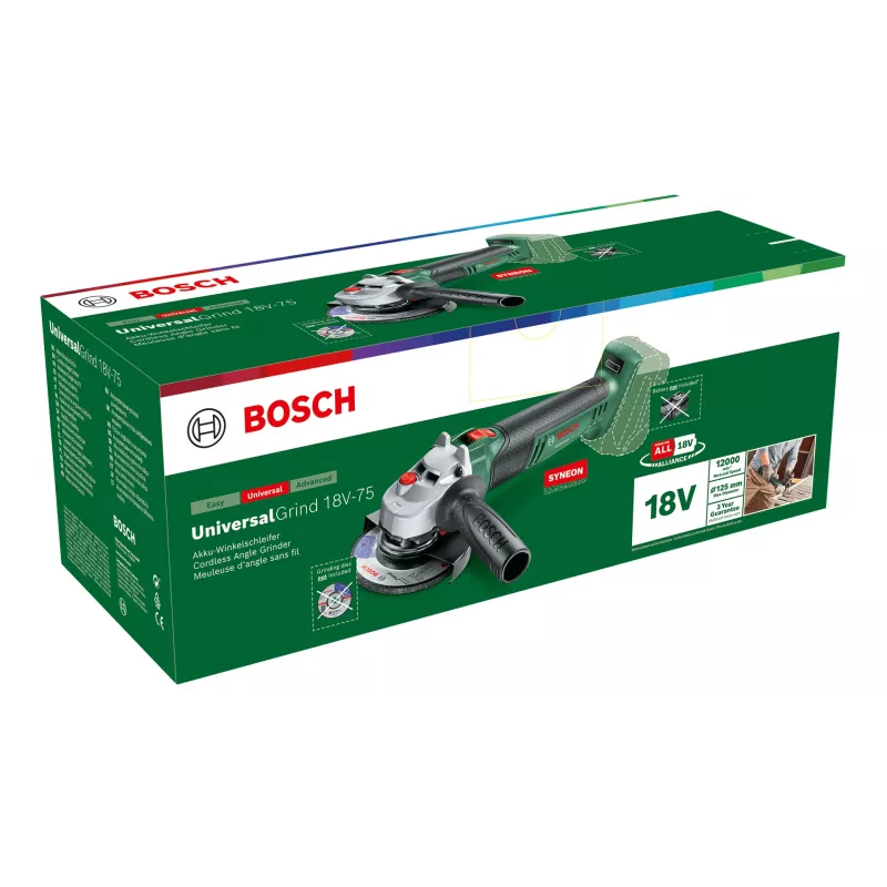 Szlifierka kątowa Bosch Universal Grind 18V-75 11,5 cm 12000 obr./min 1,7 kg