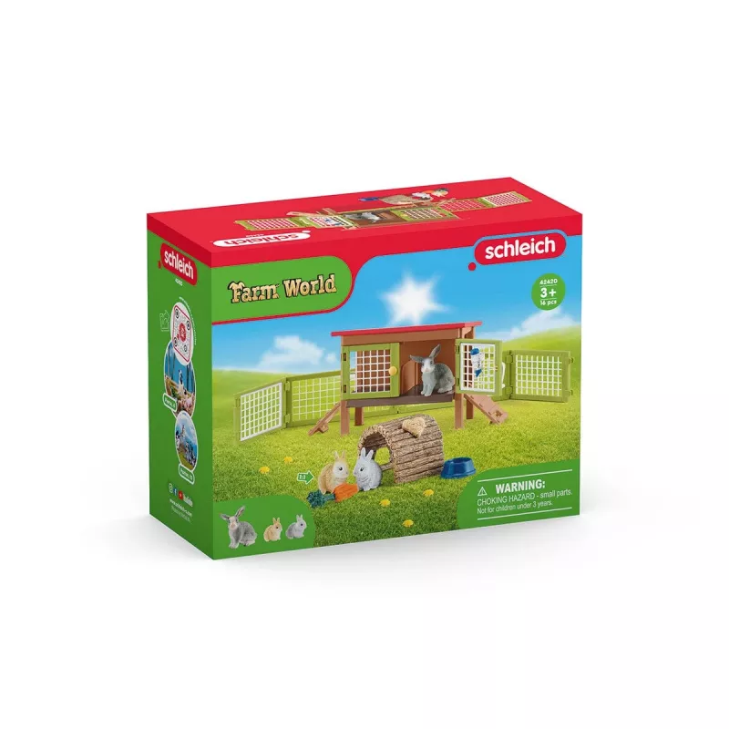 schleich FARM WORLD Królicza klatka, Farma, Zwierzęta gospodarskie / Zabawki farmerskie, 3 lat(a), Wielokolorowy, Plastik