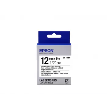 Epson Label Cartridge Strong Adhesive LK-4WBW Czarny/biały 12mm (9m)